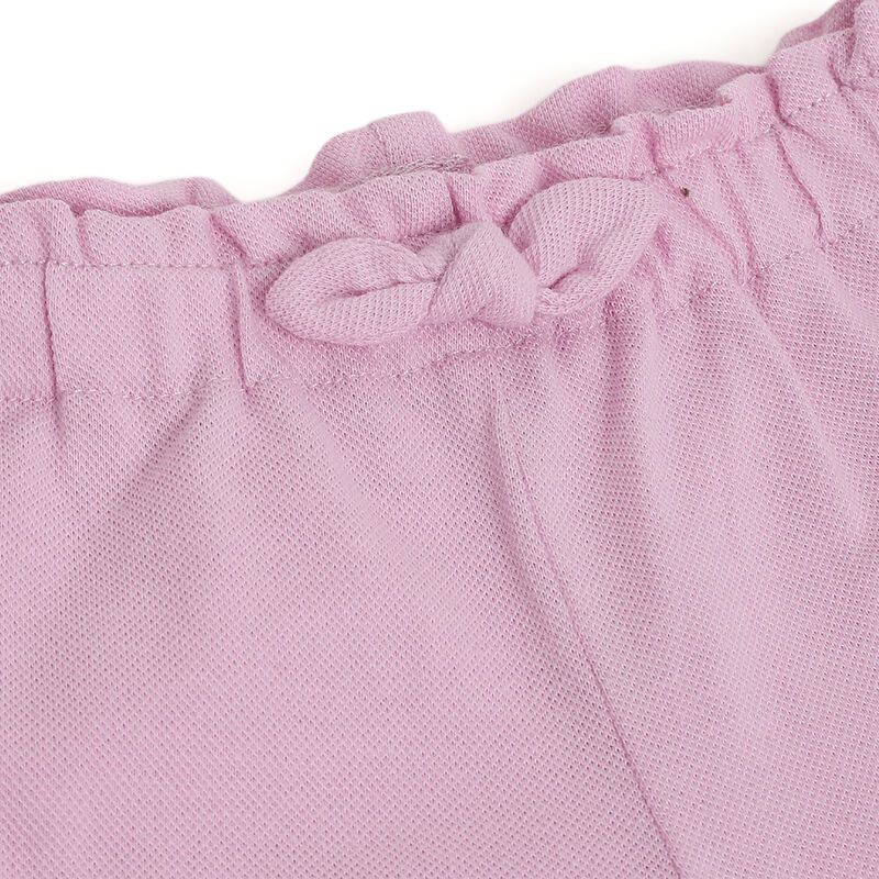Girls Medium Pink Applique Outfit with Short Pants image number 6